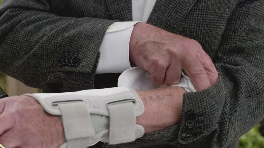 囚犯胳膊上的编号纹身