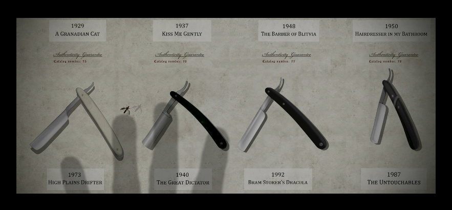 收藏癖剃刀，下面标...